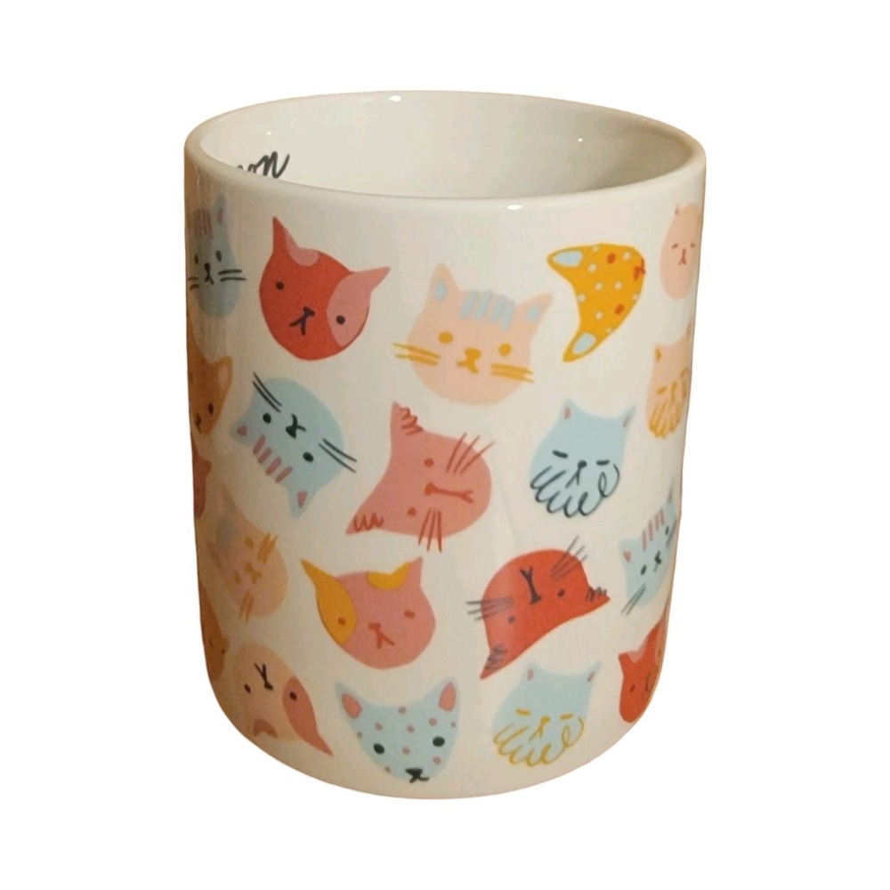 Parker Lane CAT PERSON Mug, 16 oz / 4", Stoneware, White, Multicolor, Excellent - Picture 3 of 4